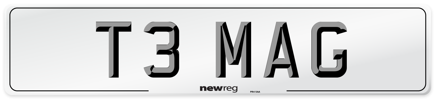 T3 MAG Number Plate from New Reg